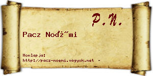 Pacz Noémi névjegykártya